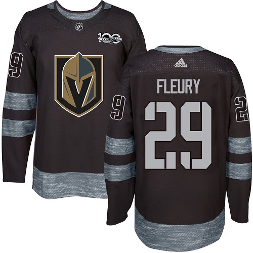 Adidas Golden Vegas Golden Knights #29 Marc-Andre Fleury Black 1917-2017 100th Anniversary Stitched Jersey Men's