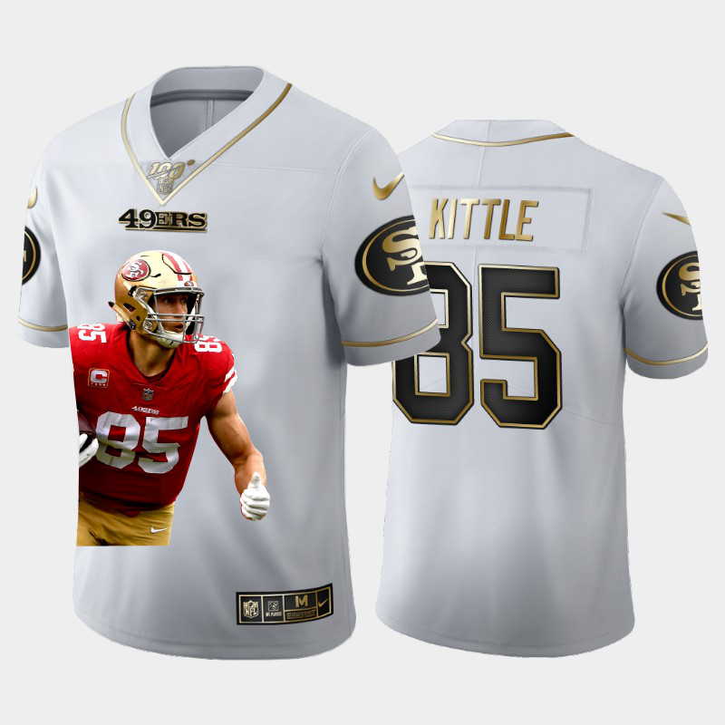 San Francisco 49ers #85 George Kittle Team Hero 2 Vapor Limited 100 Jersey White Golden