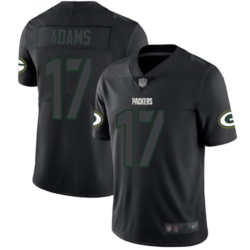Packers #17 Davante Adams Black Men's Stitched Limited Rush Impact Jersey