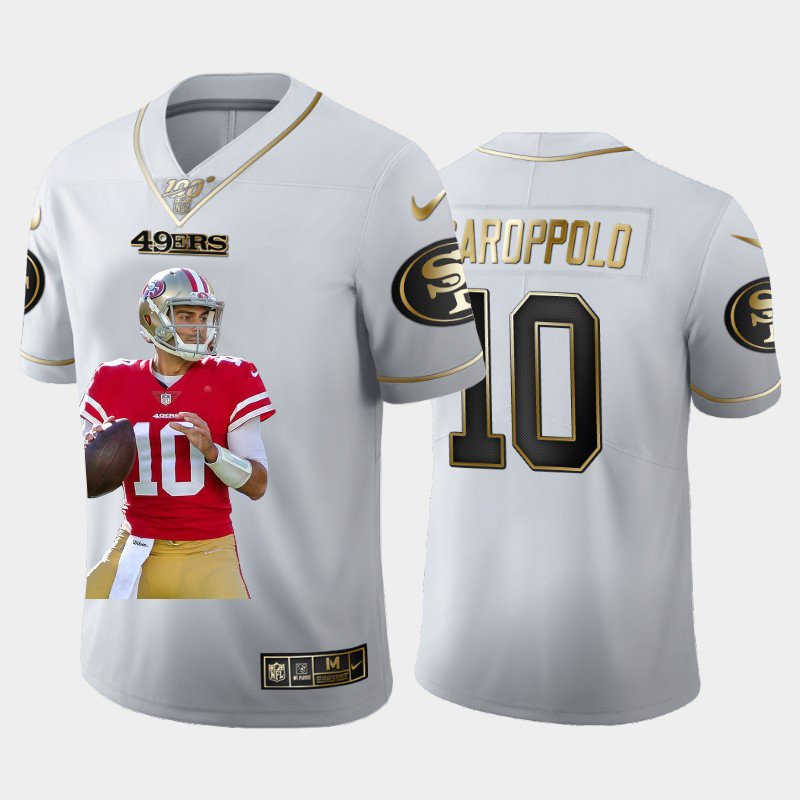 San Francisco 49ers #10 Jimmy Garoppolo Team Hero Vapor Limited 100 Jersey White Golden