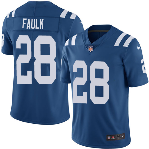Indianapolis Colts #28 Marshall Faulk Royal Blue Team Color Youth Stitched Vapor Untouchable Limited Jersey Youth
