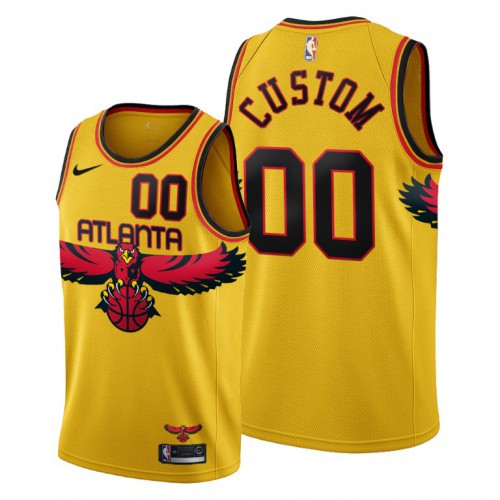 Atlanta Hawks Custom Men's 2021-22 City Edition Gold Jersey