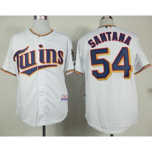 Minnesota Twins #54 Ervin Santana White Home Cool Base Stitched Jersey Men's