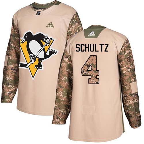 Adidas Pittsburgh Penguins #4 Justin Schultz Camo Authentic 2017 Veterans Day Stitched Jersey Men's