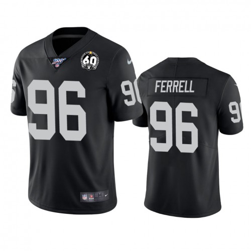 Las Vegas Raiders #96 Clelin Ferrell Black 60th Anniversary Vapor Limited Stitched 100th Season Jersey Men's