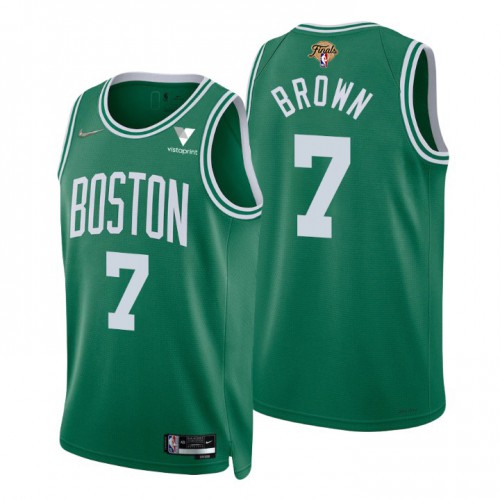 Boston Boston Celtics #7 Jaylen Brown Green Mens 2022 Finals 75th Anniversary Diamond Icon Edition Swingman Jersey Mens