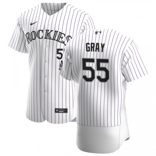 Colorado Colorado Rockies #55 Jon Gray Men's White Home 2020 Authentic Player Jersey Men's