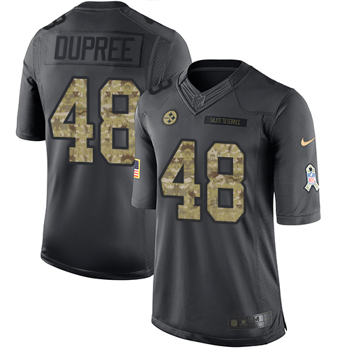 Pittsburgh Steelers #48 Bud Dupree Black Youth Stitched Limited 2016 Salute to Service Jersey Youth