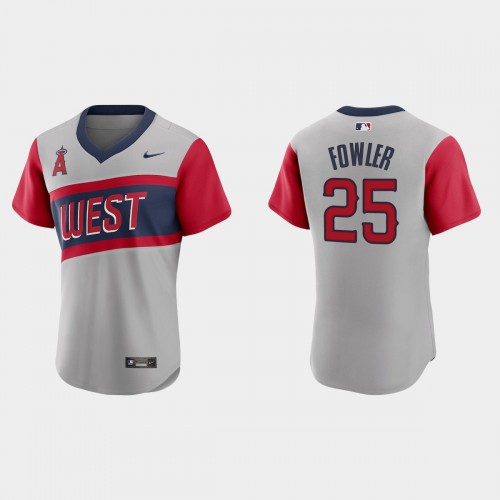 Los Angeles Los Angeles Angels #25 Dexter Fowler Men's Gray 2021 Little League Classic Authentic Jersey Men's
