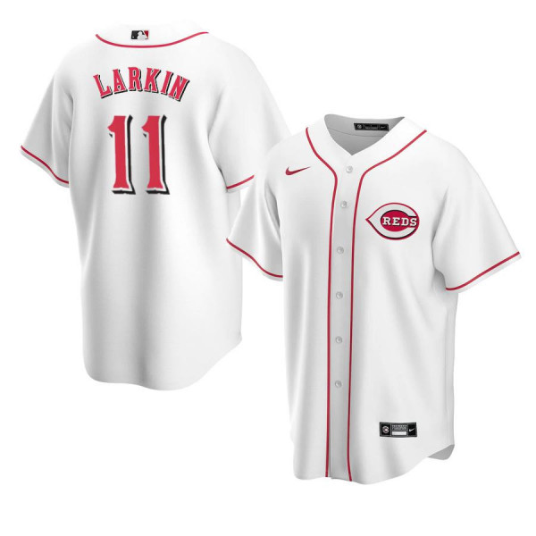 Cincinnati Reds 11 Replica White Home 2020 Barry Larkin Jersey