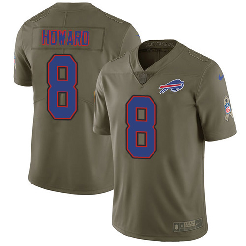 Buffalo Buffalo Bills #8 O. J. Howard Olive Men's Stitched Limited 2017 Salute To Service Jersey Men's