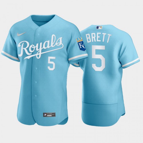 Kansas City Kansas City Royals #5 George Brett Men's Powder Blue 2022 Authentic Jersey Men's