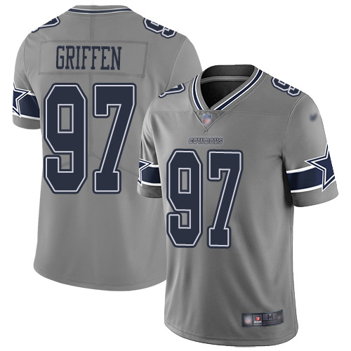 Dallas Cowboys #97 Everson Griffen Gray Youth Stitched Limited Inverted Legend Jersey Youth