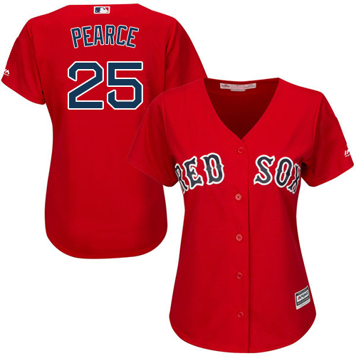 Boston Red Sox #25 Steve Pearce Red Alternate Women's Stitched Jersey Womens