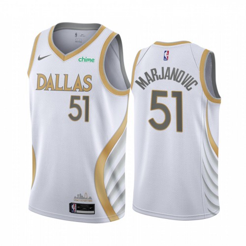 Dallas Mavericks #51 Boban Marjanovic White Womens Swingman 2020-21 City Edition Jersey Womens