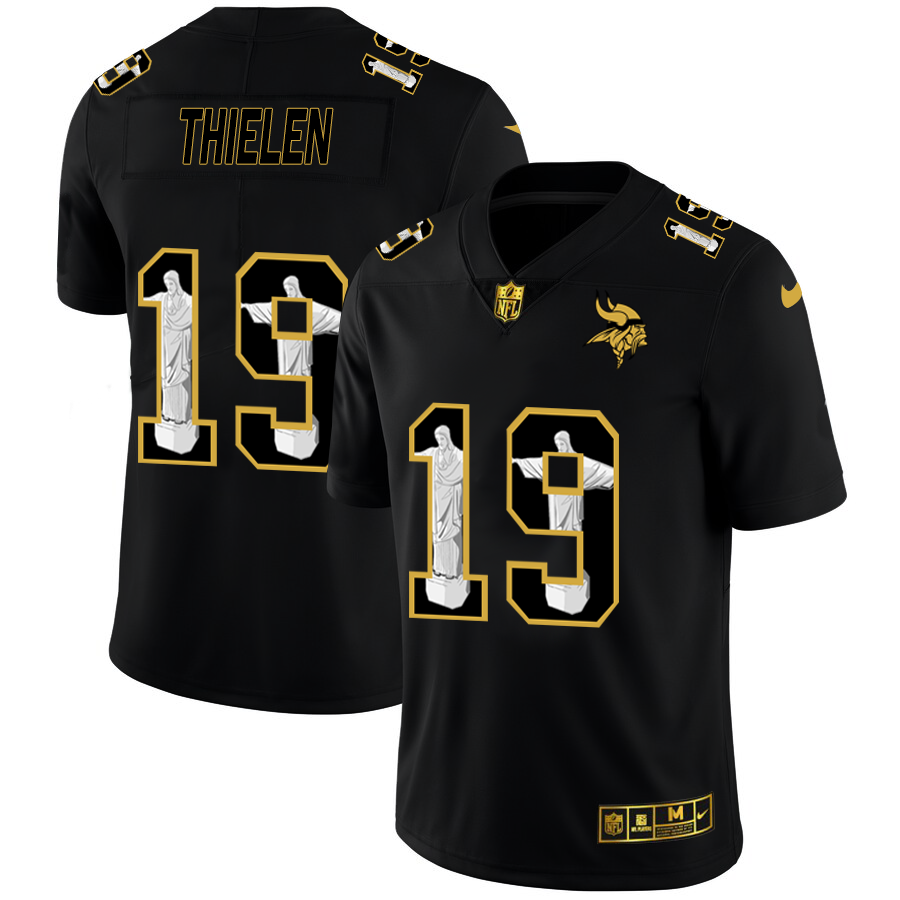 Minnesota Vikings #19 Adam Thielen Men's Carbon Black Vapor Cristo Redentor Limited Jersey
