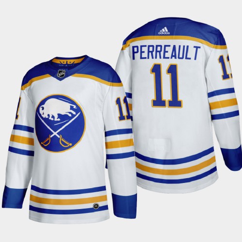 Buffalo Buffalo Sabres #11 Gilbert Perreault Men's Adidas 2020-21 Away Authentic Player Stitched Jersey White Men's