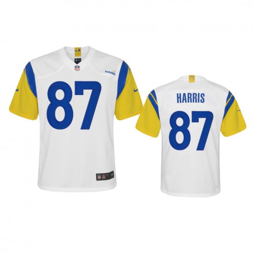 Los Angeles Los Angeles Rams #87 Jacob Harris Youth Alternate Game Jersey - White Youth