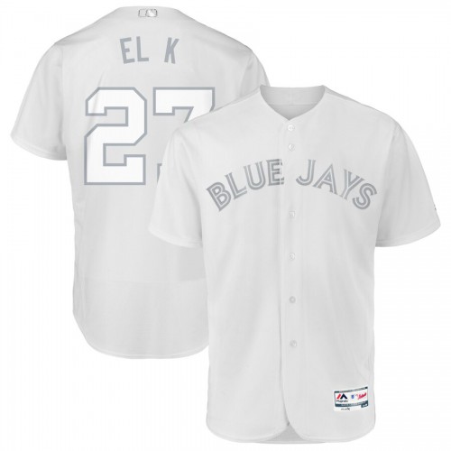 Toronto Toronto Blue Jays #27 Vladimir Guerrero Jr. El K Majestic 2019 Players' Weekend Flex Base Authentic Player Jersey White Men's