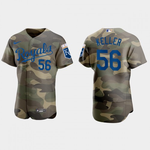 Kansas City Kansas City Royals #56 Brad Keller Men's 2021 Armed Forces Day Authentic Jersey -Camo Men's