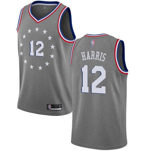 Philadelphia 76ers #12 Tobias Harris Gray Swingman City Edition 2018/19 Jersey Mens