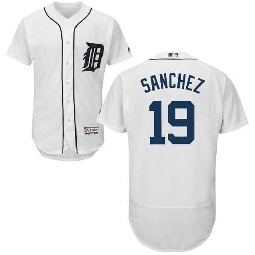 Detroit Tigers #19 Anibal Sanchez White Flexbase Authentic Collection Stitched Jersey Men's