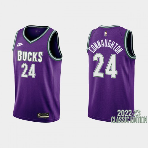 Milwaukee Milwaukee Bucks #24 Pat Connaughton Purple Mens 2022-23 Classic Edition Jersey Mens