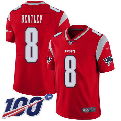 Patriots #8 Ja'Whaun Bentley Red Youth Stitched Limited Inverted Legend 100th Season Jersey
