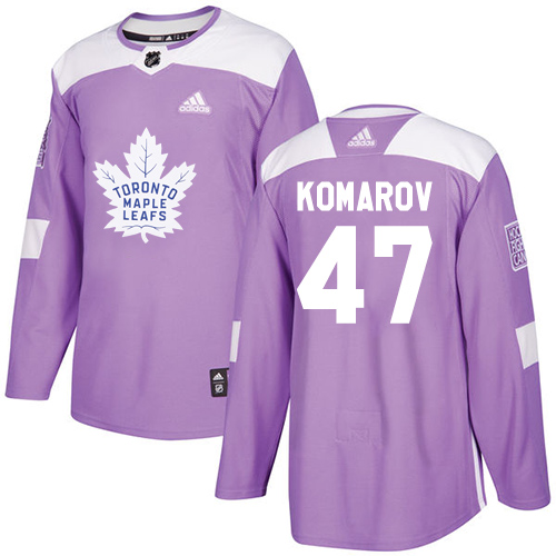 Adidas Maple Toronto Maple Leafs #47 Leo Komarov Purple Authentic Fights Cancer Stitched Jersey Men's