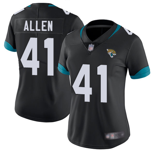 Jaguars #41 Josh Allen Black Team Color Women's Stitched Vapor Untouchable Limited Jersey