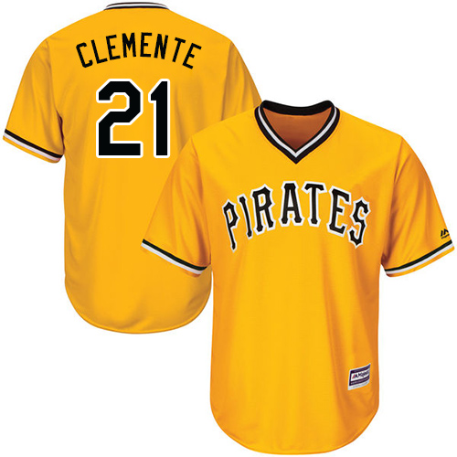 Pittsburgh Pirates #21 Roberto Clemente Gold Cool Base Stitched Youth Jersey Youth