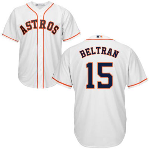 Houston Astros #15 Carlos Beltran White Cool Base Stitched Youth Jersey Youth