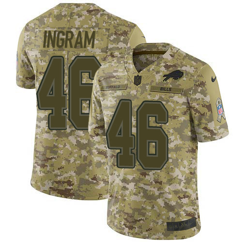 Bills #46 Ja'Marcus Ingram Camo Men's Stitched Limited 2018 Salute To Service Jersey
