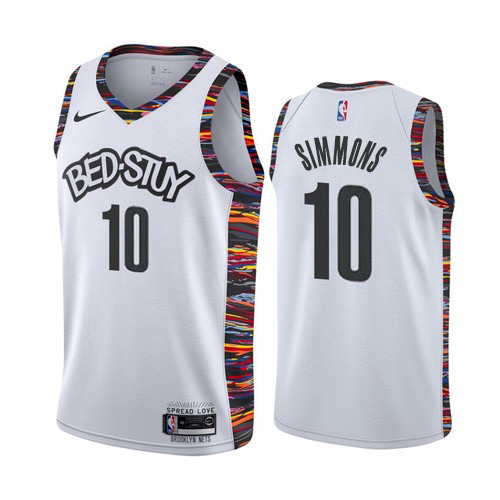 Brooklyn Nets #10 Ben Simmons Mens 2019-20 White BED-STUY City Edition Stitched Jersey Mens
