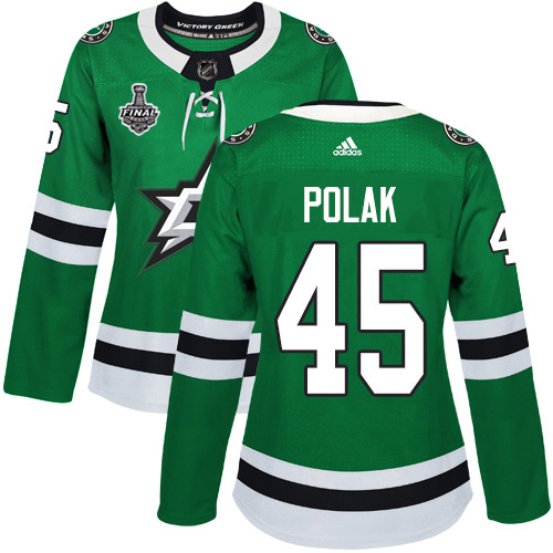 Adidas Dallas Stars #45 Roman Polak Green Home Authentic Women's 2020 Stanley Cup Final Stitched Jersey Womens