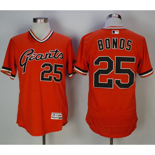 San Francisco Giants #25 Barry Bonds Orange Flexbase Authentic Collection Cooperstown Stitched Jersey Men's