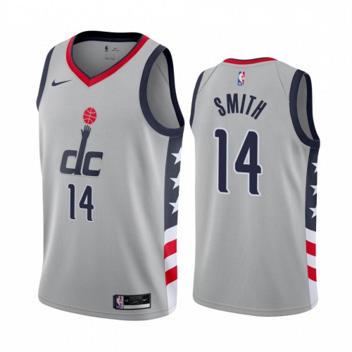Washington Wizards #14 Ish Smith Gray Swingman 2020-21 City Edition Jersey Mens
