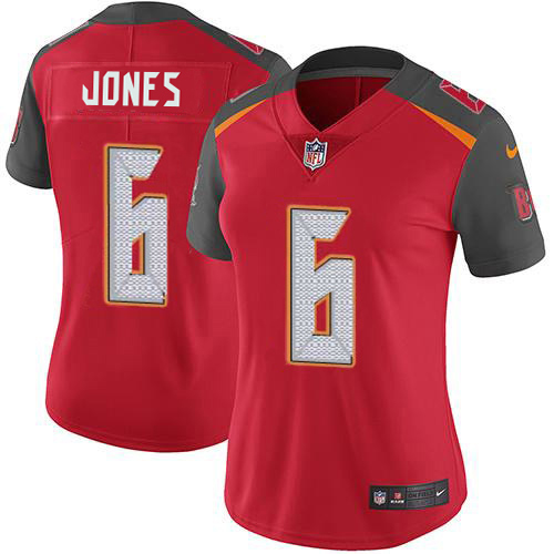 Buccaneers #6 Julio Jones Red Team Color Women's Stitched Vapor Untouchable Limited Jersey