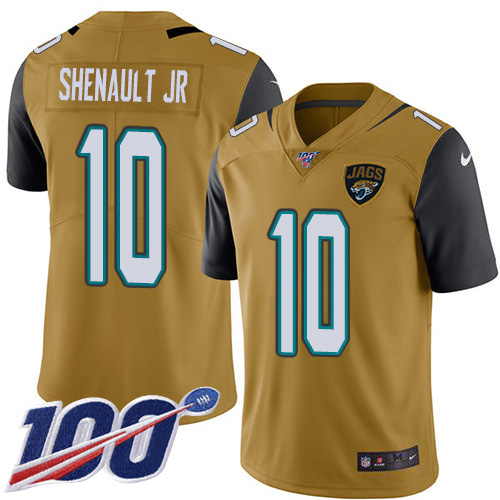 Jacksonville Jaguars #10 Laviska Shenault Jr. Gold Youth Stitched Limited Rush 100th Season Jersey Youth