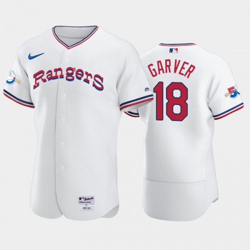 Texas Texas Rangers #18 Mitch Garver 1972 Throwback 50th Anniversary Authentic Men's Jersey - White Men's
