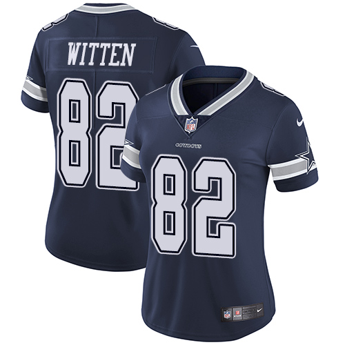 Dallas Cowboys #82 Jason Witten Navy Blue Team Color Women's Stitched Vapor Untouchable Limited Jersey Womens