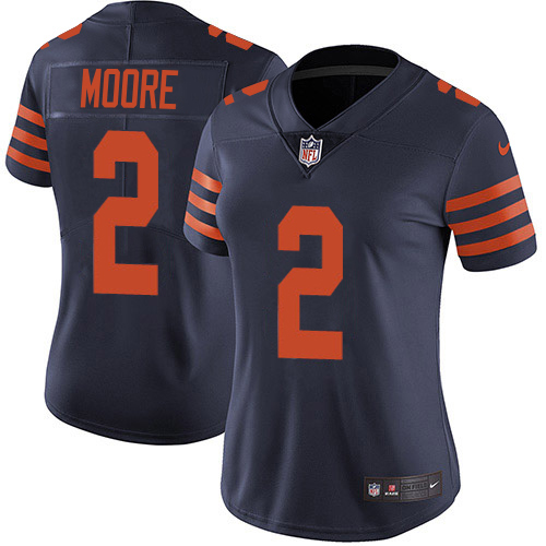 Bears #2 D.J. Moore Navy Blue Alternate Women's Stitched Vapor Untouchable Limited Jersey