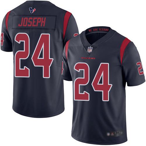 Houston Texans #24 Johnathan Joseph Navy Blue Men's Stitched Limited Rush Jersey Men's