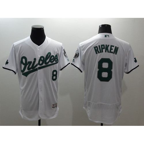 Baltimore Orioles #8 Cal Ripken White Celtic Flexbase Authentic Collection Stitched Jersey Men's