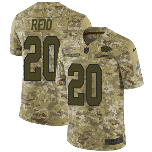 Kansas City Chiefs #20 Justin Reid Camo Men's Stitched Limited 2018 Salute To Service Jersey Men's