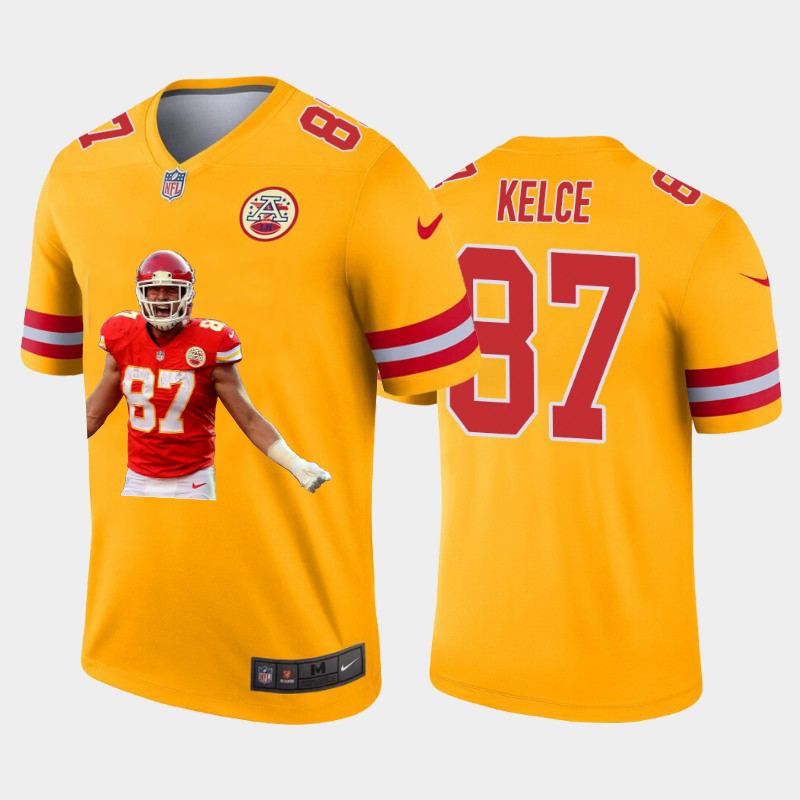 Kansas City Chiefs #87 Travis Kelce Team Hero 2 Vapor Limited Jersey Yellow