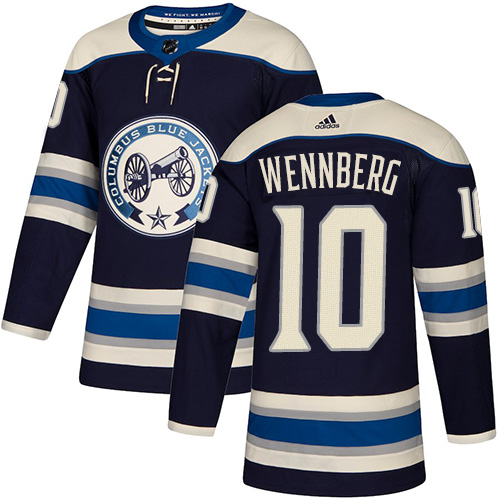 Adidas Columbus Blue Jackets #10 Alexander Wennberg Navy Blue Alternate Authentic Stitched Jersey Men's