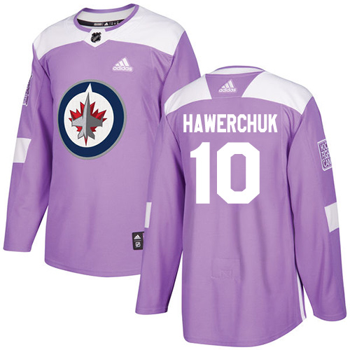 Adidas Winnipeg Jets #10 Dale Hawerchuk Purple Authentic Fights Cancer Stitched Jersey Men's