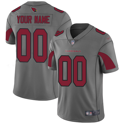Arizona Cardinals Customized Silver Men's Stitched Limited Inverted Legend Jersey