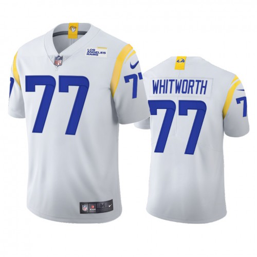 Los Angeles Los Angeles Rams #77 Andrew Whitworth Men's 2021 Vapor Limited Jersey - White Men's